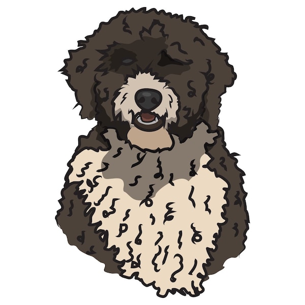 Spanish Water Dog Dog Decal, Dog Lover Decor Vinyl Sticker